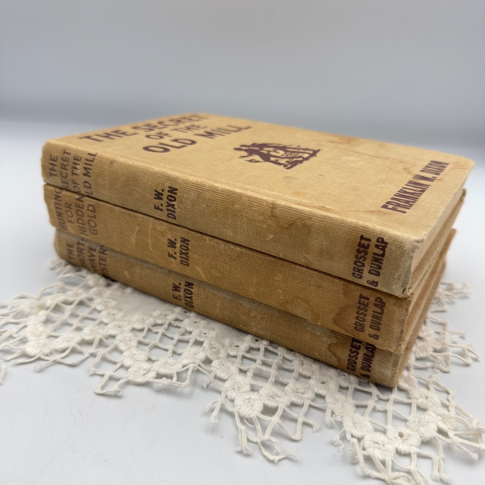 Vintage Hardy Boys Books Lot of 3 Grosset & Dunlap Secret Old Mill Hidden Gold